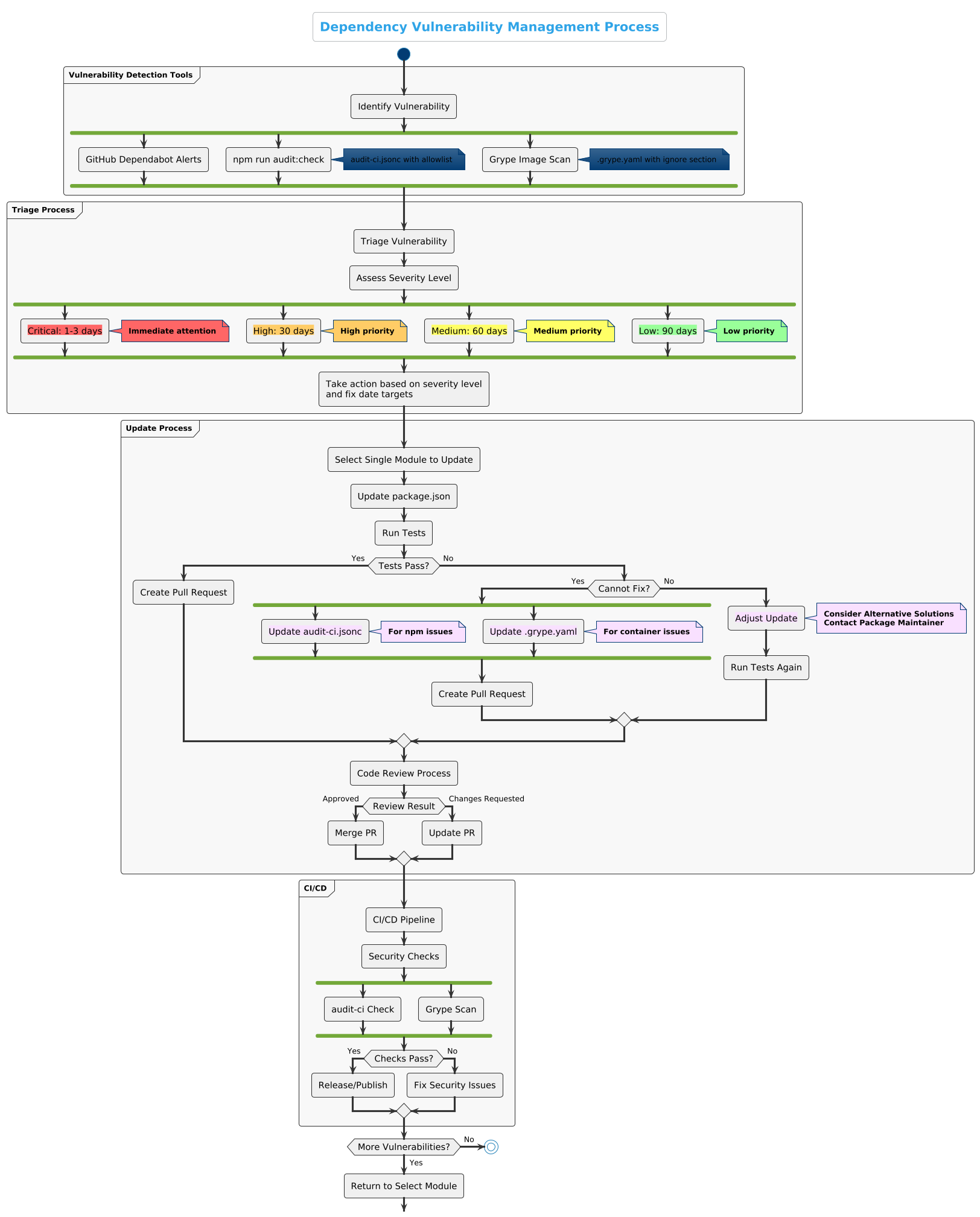 Dependency Vulnerability Management Process